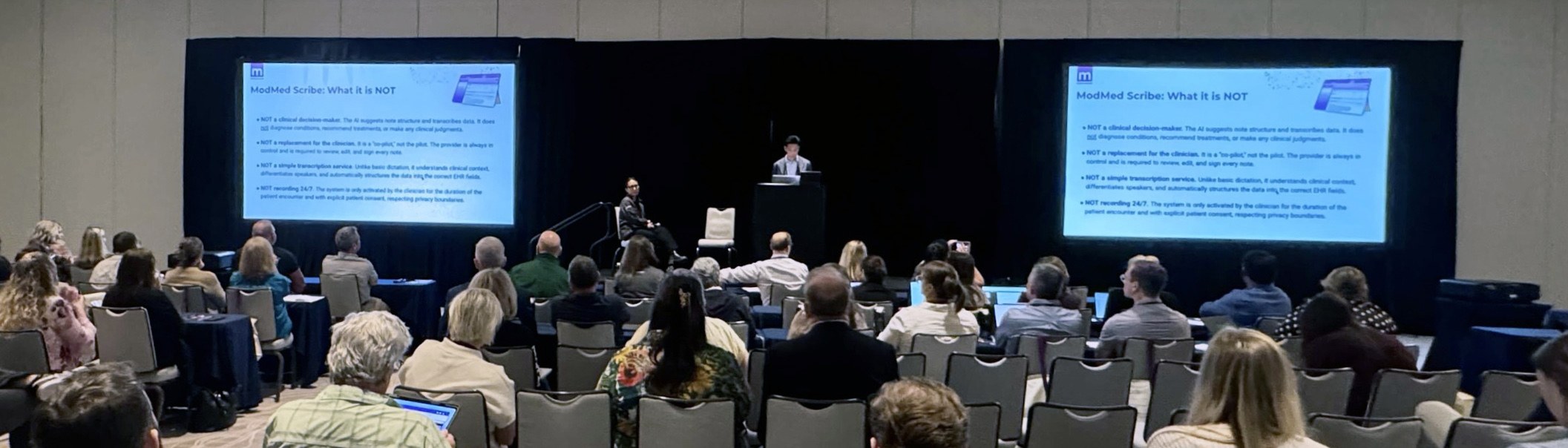 Dr. David H. Wei presenting on AI in medicine at a national medical conference